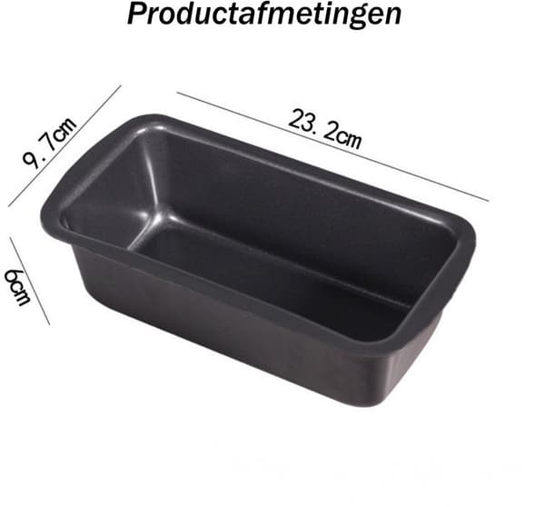 Non-stick toastbageform sæt (3 dele), til fremstilling af brød, kager, brownies og kødboller, sort.