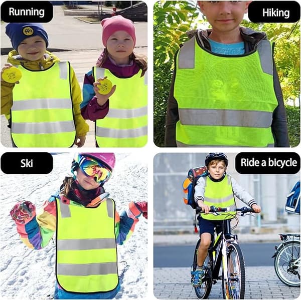 ING Barnsäkerhetsväst - 2-pack - Högfluorescerande barnväst - Reflexväst - Gul