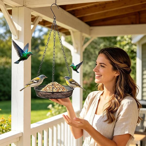 Fuglefoderbræt - Havefoderhus - Fodring af fugle - Fint metalnet - 19.99 x 19 x 3.99 cm - Sort