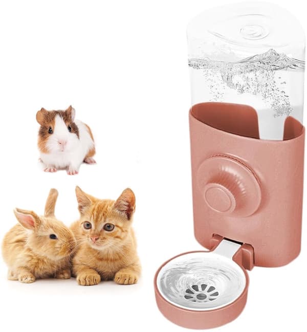 Liten vattenflaska för husdjur - Automatisk vattendispenser - Hamstervattenflaska - 600 ml vattendispenser - (Blå)