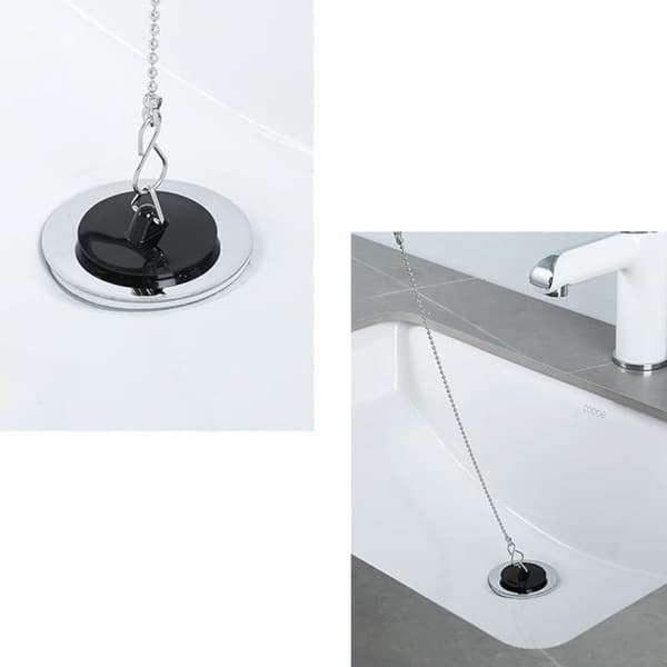 Diskpropp - Diskbänkslock - Diskbänksplugg - 3 st - Avloppspropp - Rostfri stålkedja på 40 cm - Diameter 45 mm - Diskbänksplugg - Badrumsavlopp