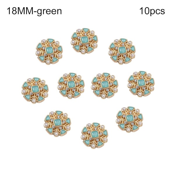 10 stk Perleknap-Skjorteknapper GRØN 18MM 10 stk 10 stk grøn green green 18MM10pcs-10pcs