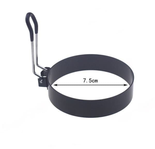 ING Egg Ring 4 deler rustfritt stål ø7,5 cm stekt egg form pannekakeform pannekakemaker matlaging baking rund for omeletter eggpannekaker og svart