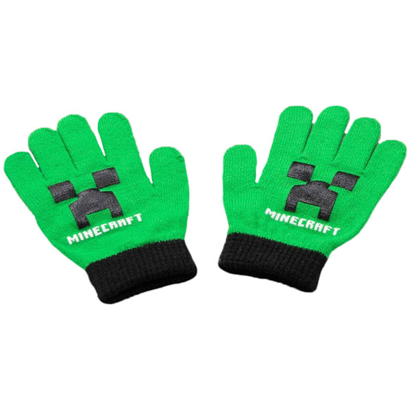 Minecraft Creeper Pipo Ja Hanskat Sarja Yksi Koko Vihreä/Musta