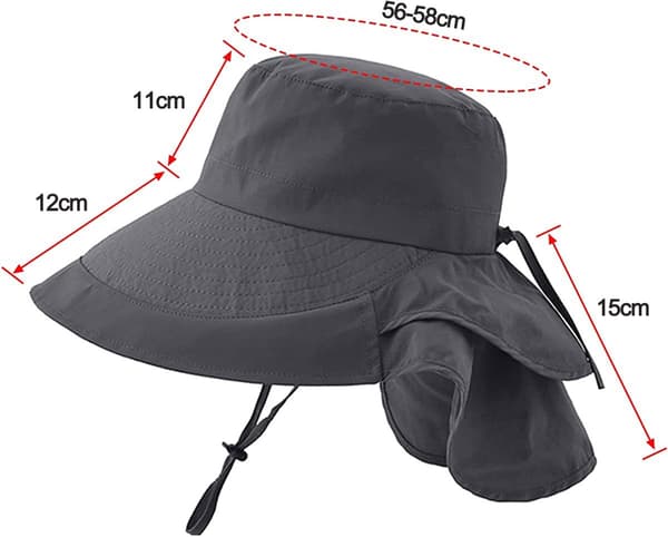 Unisex solhat - Sammenfoldelig havehat - Mørkegrå