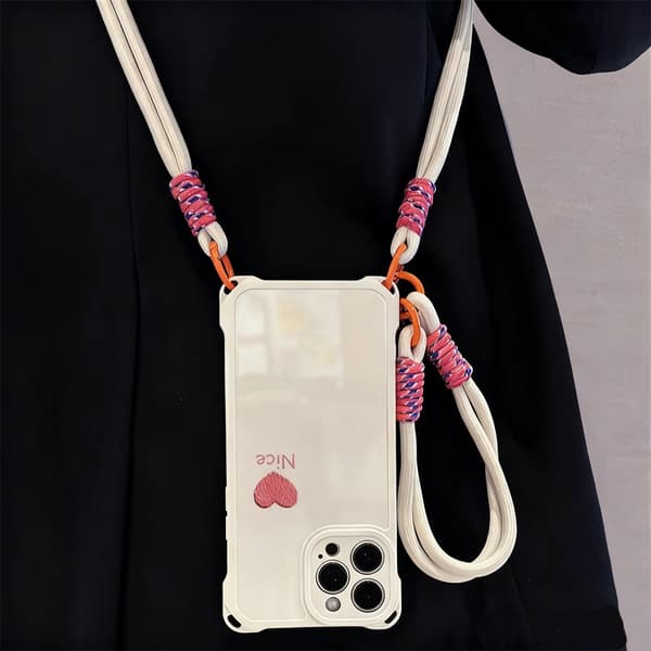 iPhone 16 Pro Max telefoncover med snor, hvid