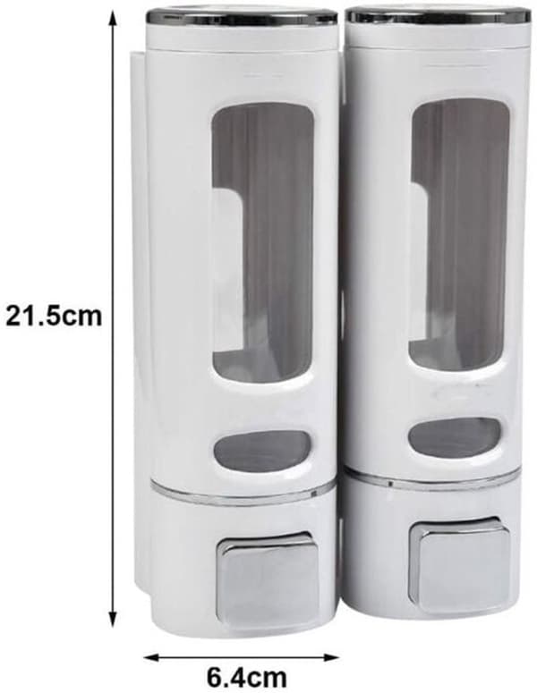Opvaskemiddeldispenser, vægmonteret sæbedispenser - 2 kamre - 400 ml