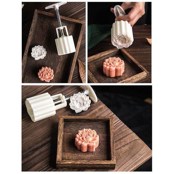 50g Månekakeform Midt Høst DIY Håndtrykk Lotus Cookie Stempel Bakeriverktøy[HkkK] 50g
