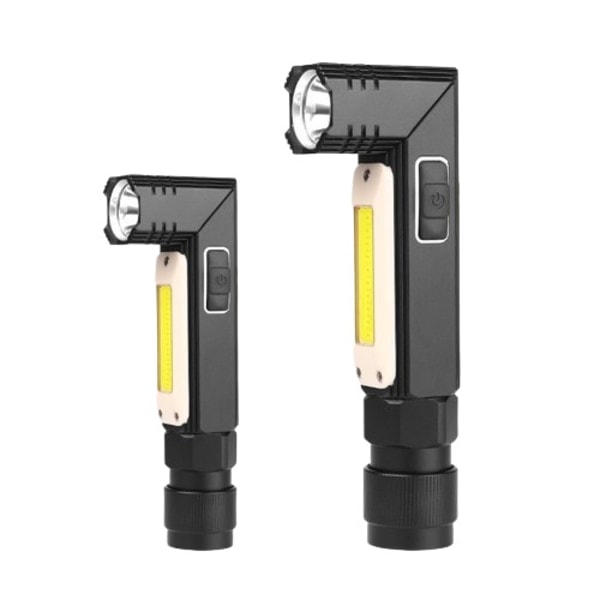XPG+COB rød og hvidt lys 90° foldbar USB genopladelig kraftig taktisk lommelygte multifunktions lommelygte foldbar lommelygte