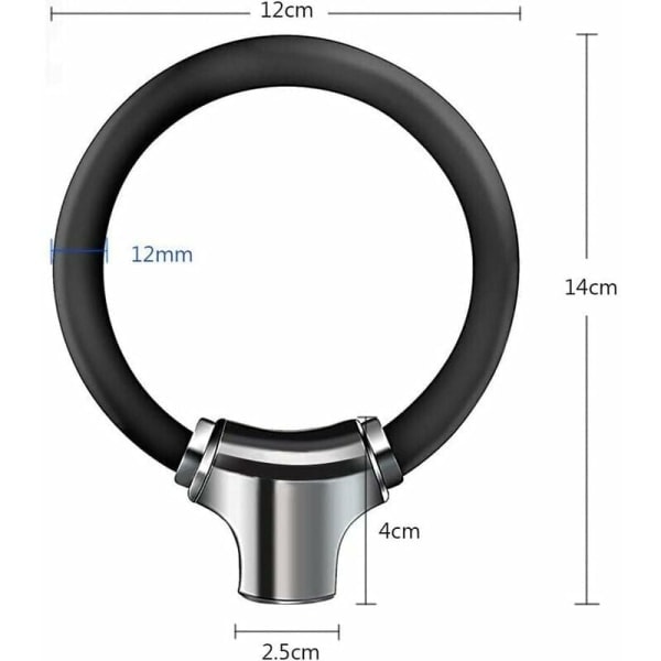 Cykelfælg Skivebremse Lås Bærbar Stål Kabel Tyverisikring Ring Hængeslås (Sort)