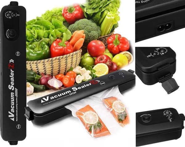 Vakuumforsegler - Forseglingsenhet - Inkluderer 10 gjenlukkbare poser