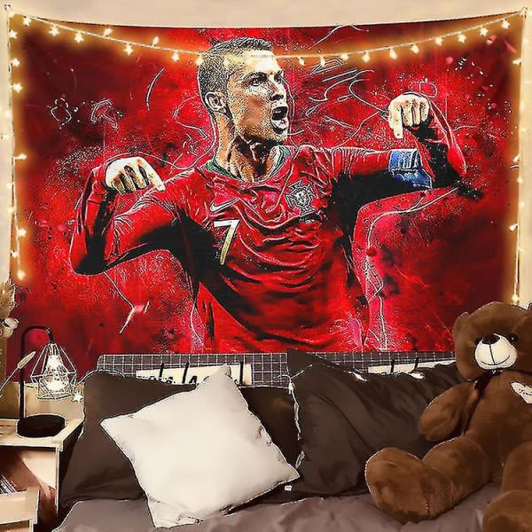 Cr #17 Ronaldo Poster Henge Stoff Fotballklubb Dekorativ Bakgrunn Hjem Tapet Størrelse 150*130cm