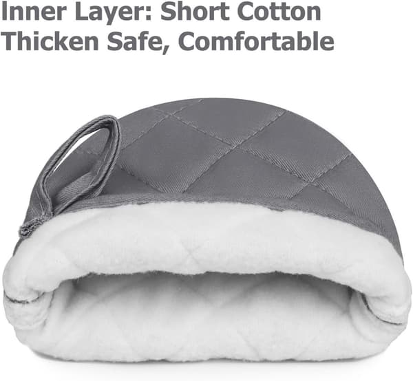 ING par - Korte grydelapper - Bagehandsker - Grå - 20*14,5 cm