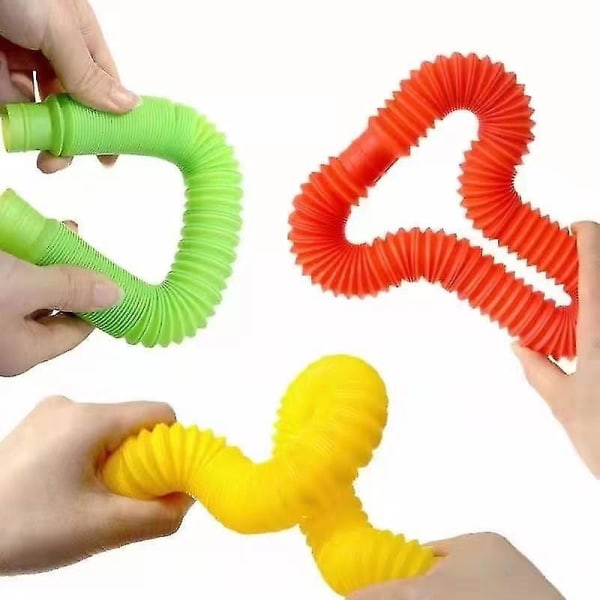 6 stk. Fidget Pop Tube Stræk Rør Legetøj
