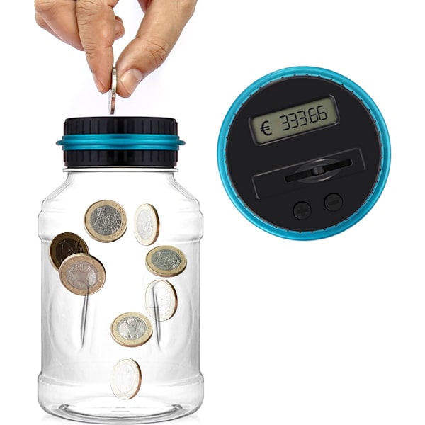 1.8L - Transparent - Digital myntteller - Blå