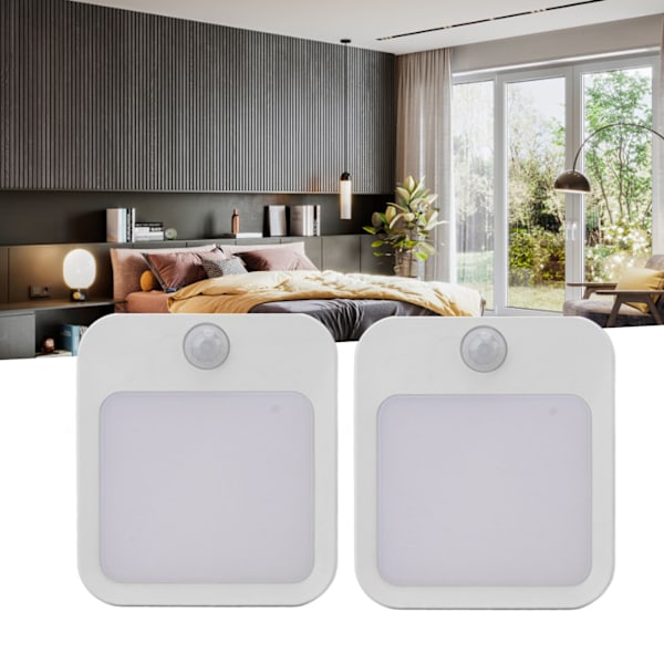stk nattlys med bevegelsessensor, mini varmhvit LED nattlys med justerbar lysstyrke, EU-plugg 110-220V