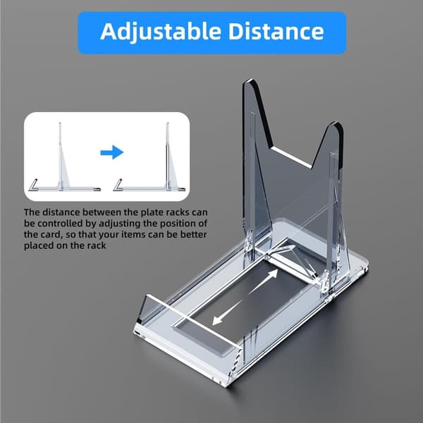8-delt sett - Akryl displaystativ - Justerbart transparent stativ - Samlerstaffeli