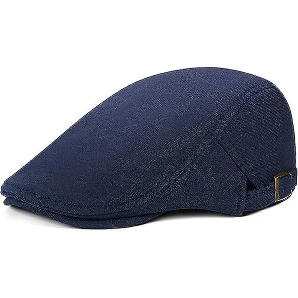 Herr Blå Beret Justerbar Flat Retro Lvy Hatt