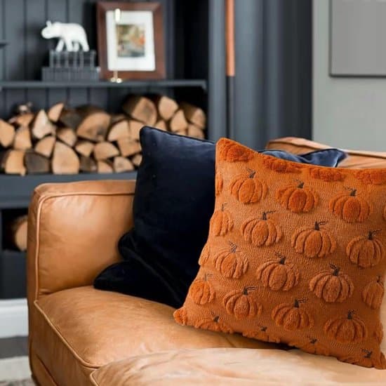 ING Efterår Pudebetræk - 45x45cm Græskardekoration - Bløde Sofa- og Stolpuder - Sæt med 2