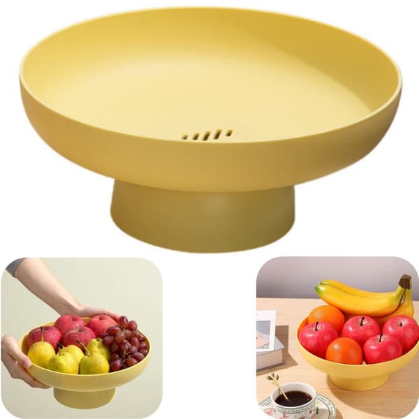 Multifunksjonell fruktskål - moderne og praktisk - 1 stk - gul