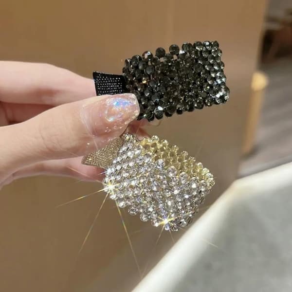 Hårklämmor med strass för hästsvans, 3-pack, halkfria.