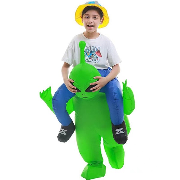 Halloween Funny Riding Alien Inflatable Costume,Holiday Party Props Costume,Inflatable Halloween Costumes For Teens Kids 90-140cm 9...