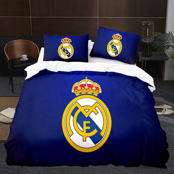 Real Madrid Klubin Embleemi puuvillainen yksinkertainen peitto- ja tyynyliinasetti H 90*190