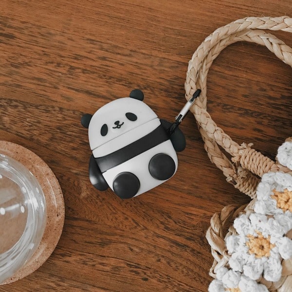 2 Søde Panda Par AirPods Etui Apple 1/2 Generation Bluetooth w