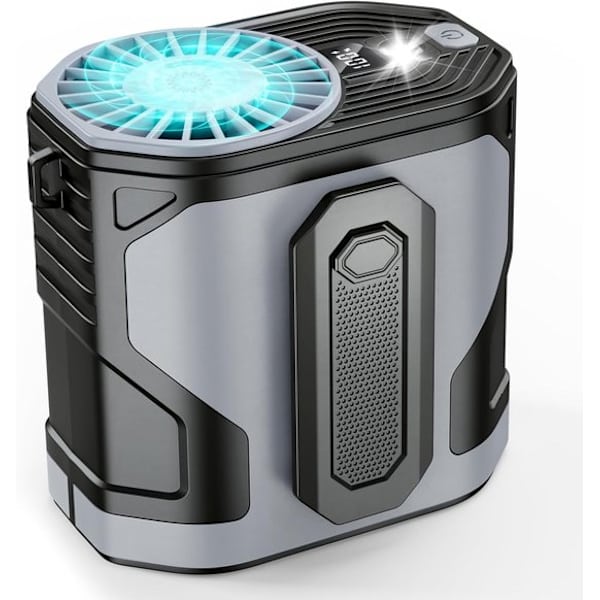 Vifte - Midjevifte - USB-ladefunksjon - Oppladbar vifte - Campinglysfunksjon