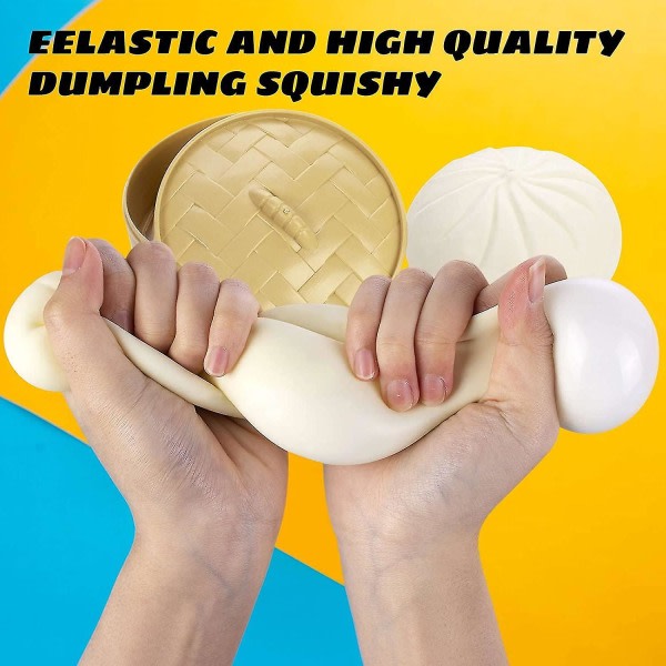 2-pak Dumpling Squishy Fidget Leke, Dumpling Stress Ball, Dampet Fylt Boll, Squishies Stressavlastende Dekompresjonsleke