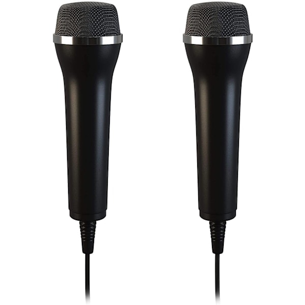 2 Universelle USB-mikrofoner for Karaoke og Opptak (Wii, PS3, PS4, XboxOne, PC) - Svart