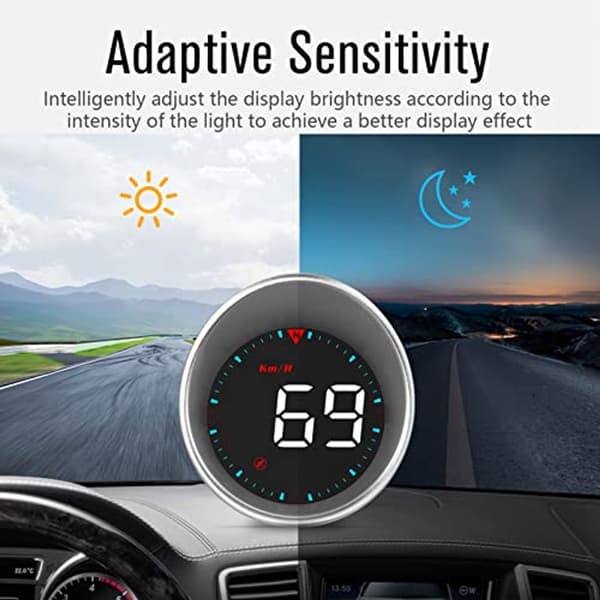 Digitalt head-up display speedometer - multifunktionelt med alarmfunktion - kompakt design