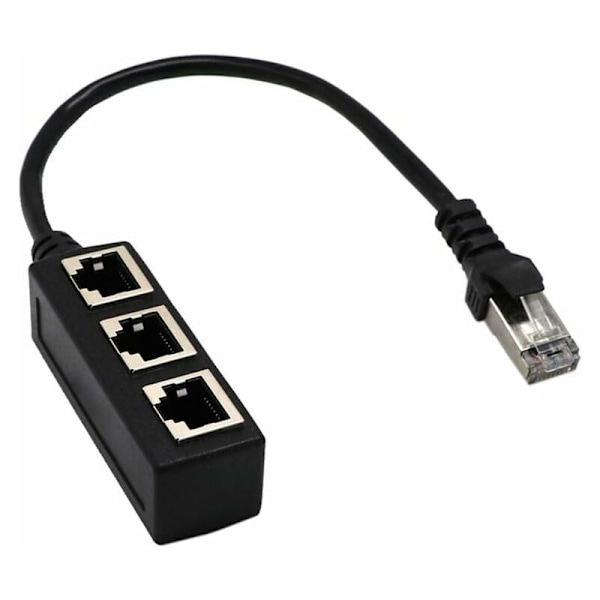 RJ45 Netværk 1 til 3 Port Ethernet Adapter Adapter Kabel Netværkskabel Splitter