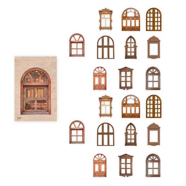 20 ark vintage hullformt vinduer og dører materiale papir dekorativt hullformt vindu og dør collage kort ark scrapbooking