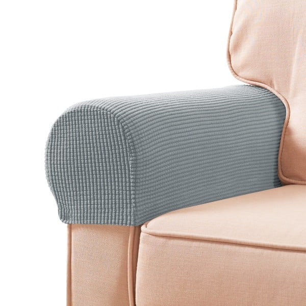 2 stk. Strækbare Spandex Armlænsbetræk, Lysegrå Armlænspude til Sofa, Stol, Couch