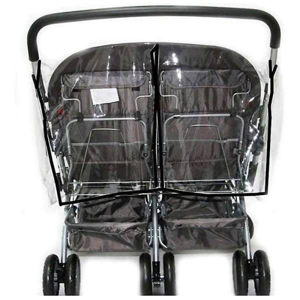 Universal Side by Side Tvillingvogn Trekk Transparent PVC Støv- og Vindtrekk for Dobbel Vogn - WELLNGS