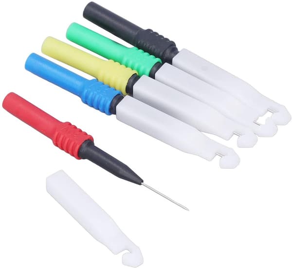 ING 0.7mm Mini Multimeter Testpenner, Multimeterprober Wire Piercing Needles, med Slire J.30009, 5 stk/sett