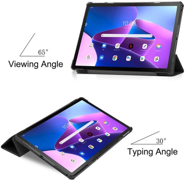 1 Tri-Fold magnetisk bog-stil tablet-cover med auto-vågn/søvn til Samsung Tab S10 Plus/S9 Plus/S9 FE Plus, Sort