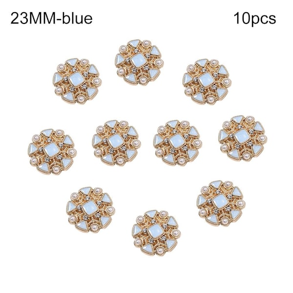 10 stk Perleknap-Skjorteknapper BLÅ 23MM 10ST 10ST blå blue blue 23MM10pcs-10pcs