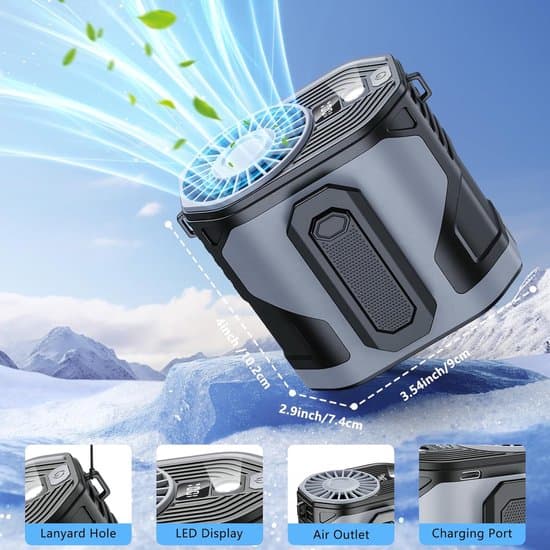 ING Ventilator - Taljeventilator - USB-opladningsfunktion - Genopladelig ventilator - Campinglysfunktion