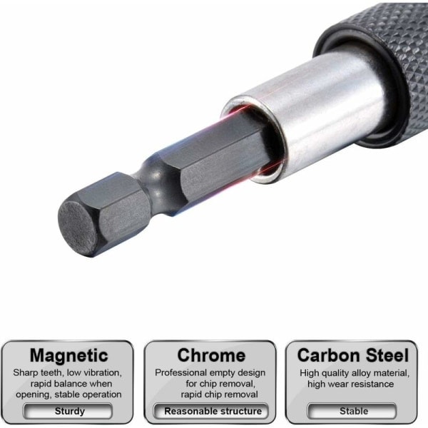 Magnetisk skruvmejselbitshållare 2\" 4\" 6\" Hex Shank 1/4\" Snabbväxlingsset -3 st