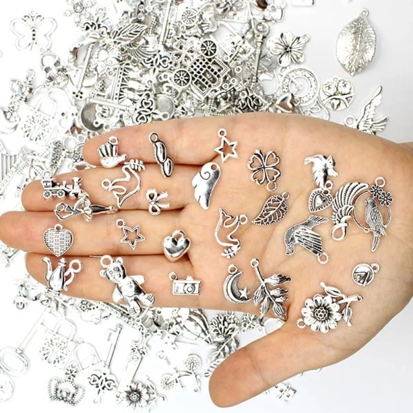 50g DIY Metallperler, Smykker, Vedheng, Armbånd, Halskjede, Tilbehør