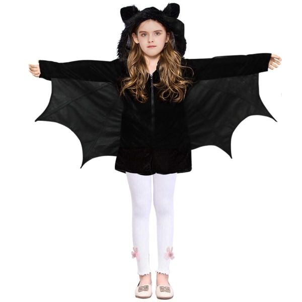 Fleece flagermuskostume til børn, fleece flagermuskostume til børn med vinger