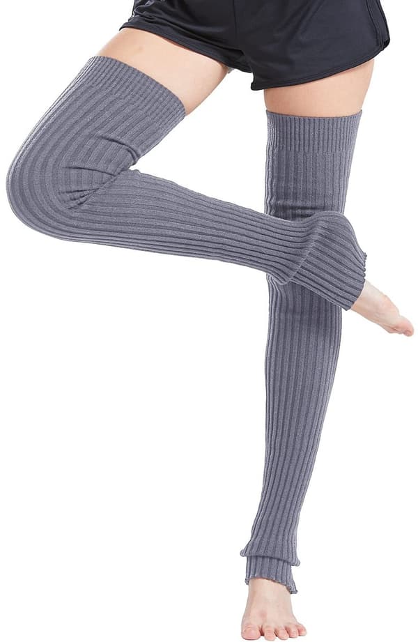 Over-knee strømper, 1 par - Efterår/vinter varme strømper - Knæstrømper - Yoga strømper - Fodløse strømper til kvinder - Lårhøje strømper - 90 cm pink