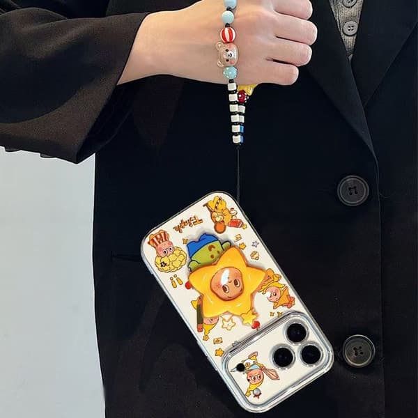 iPhone 17 Air mobilskal, sött stjärnstativ + armband