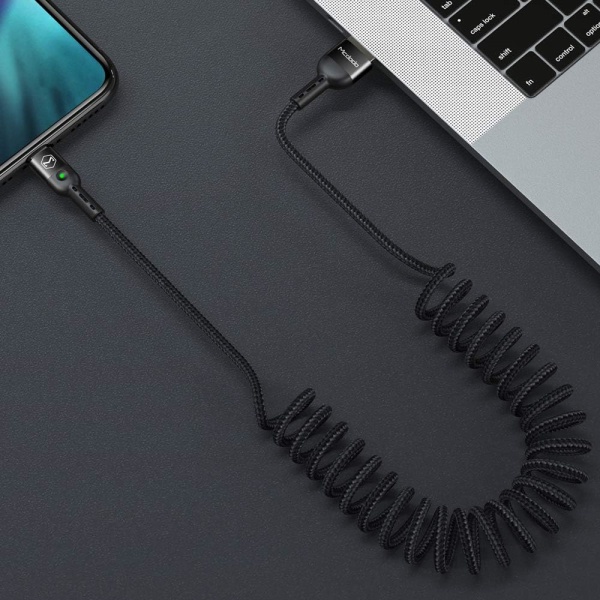 Spiral USB Type-C kabel, USB sammenrullbar spiral kabel USB Type-C