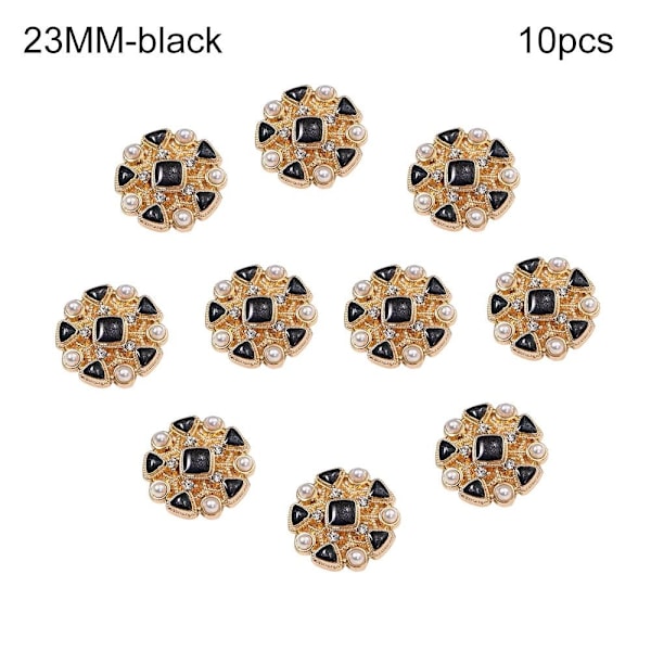 10 stk Perleknapper Klædeknapper Skjorteknapper SORT 23MM 10ST 10ST sort black black 23MM10pcs-10pcs