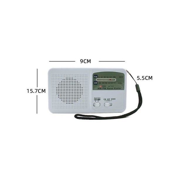 Radio solcell handvevad ficklampa Multifunktionell Nödlarm Ljud Nödladdning av mobiltelefon