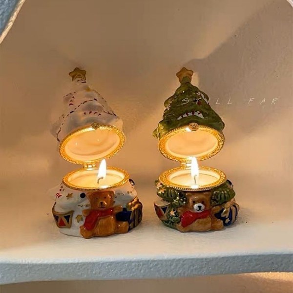 Liten bjørn juletre innendørs røykfri aromaterapi lys beste