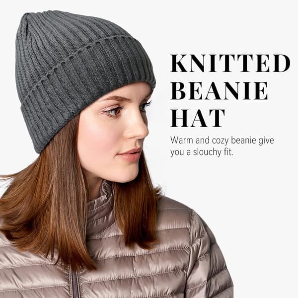 Stickad Vintermössa, Termisk Tjock Polarfleece Snöskalle för Män och Kvinnor Light Gray